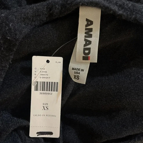 Anthropologie Amadi V Neck Oversized 1/2 Sleeve Preppy Classic Boho Grey Top Nwt - Picture 3 of 8